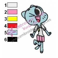 Nicole The Amazing World of Gumball Embroidery Design 04